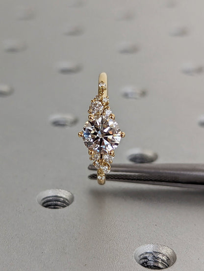 1.2 CT Round Solitaire Moissanite Engagement Ring