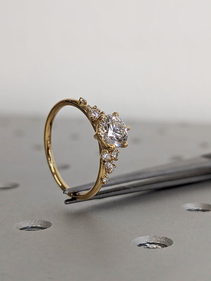 1.2 CT Round Solitaire Moissanite Engagement Ring
