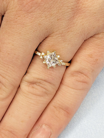 1.2 CT Round Solitaire Moissanite Engagement Ring