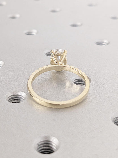 1.2 CT Round Solitaire Moissanite Engagement Ring