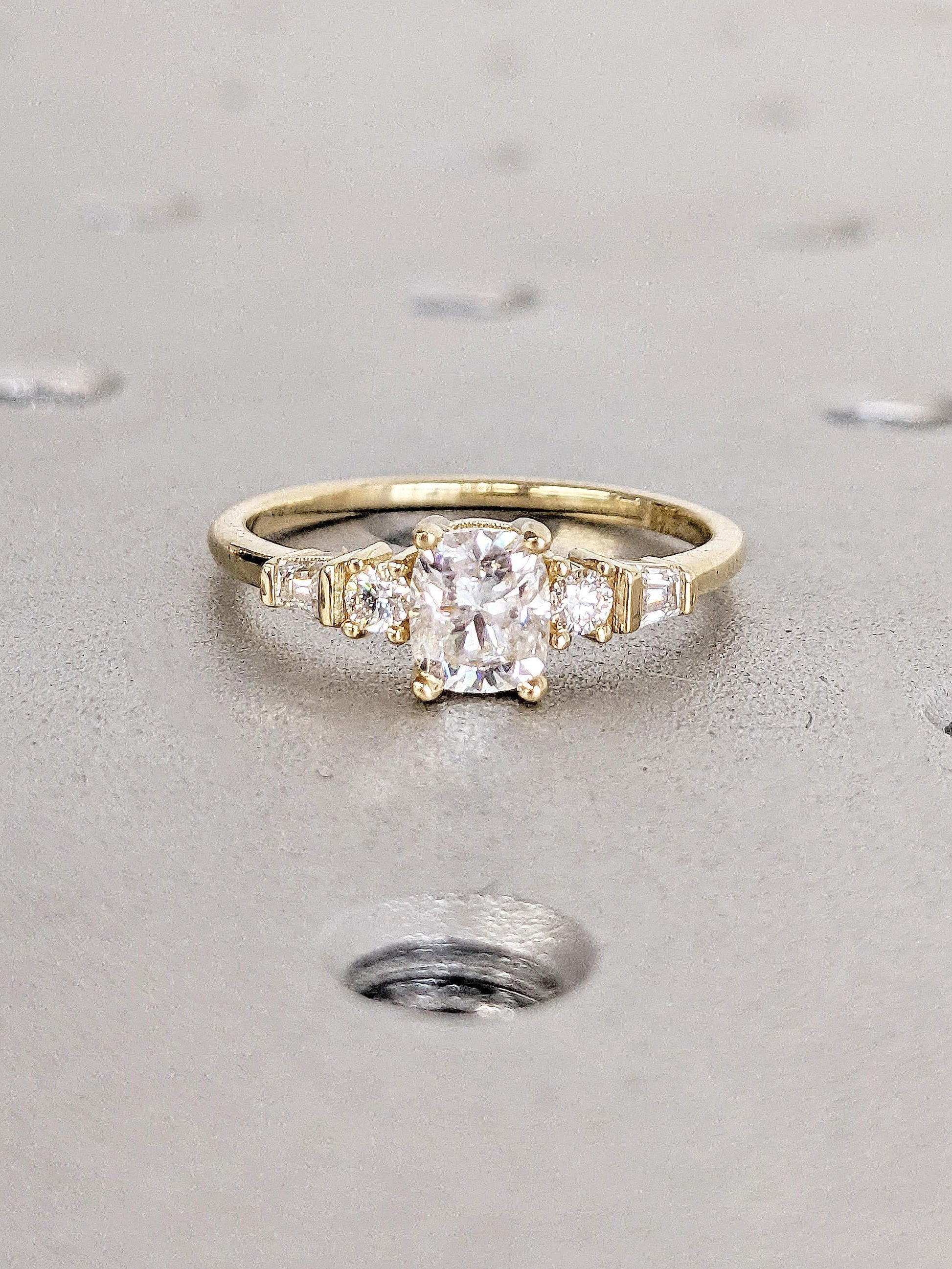 1.2 CT Round Solitaire Moissanite Engagement Ring