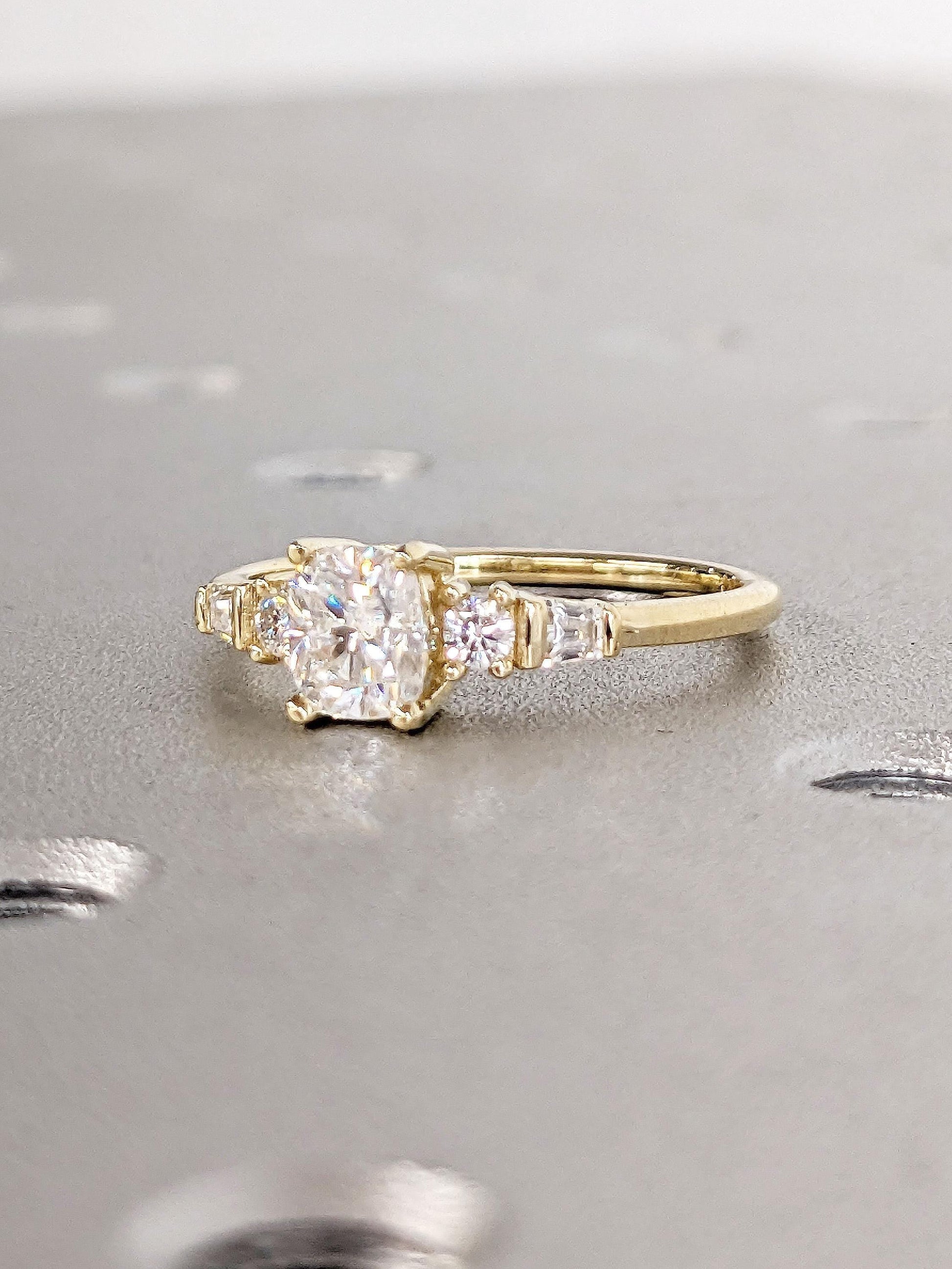 1.2 CT Round Solitaire Moissanite Engagement Ring