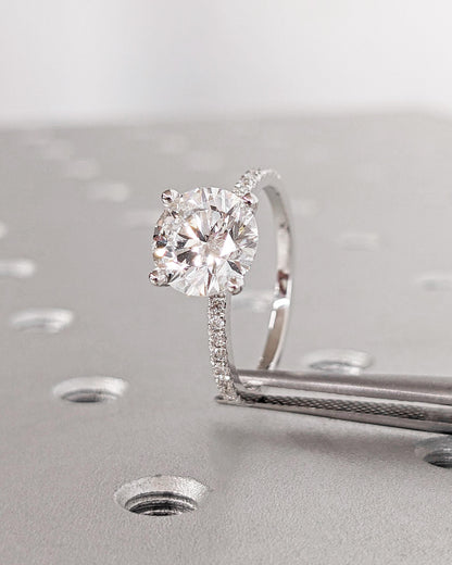 1.2 CT Round Solitaire Moissanite Engagement Ring