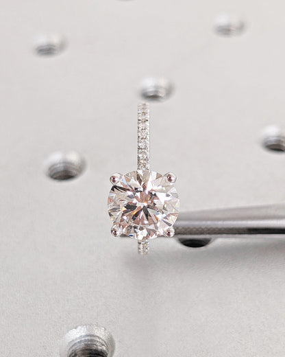 1.2 CT Round Solitaire Moissanite Engagement Ring