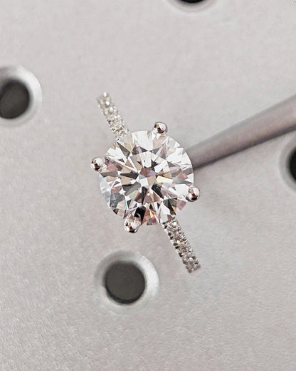 1.2 CT Round Solitaire Moissanite Engagement Ring