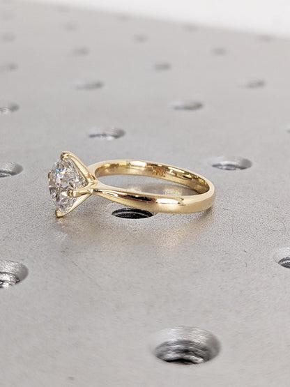 1.2 CT Round Solitaire Moissanite Engagement Ring