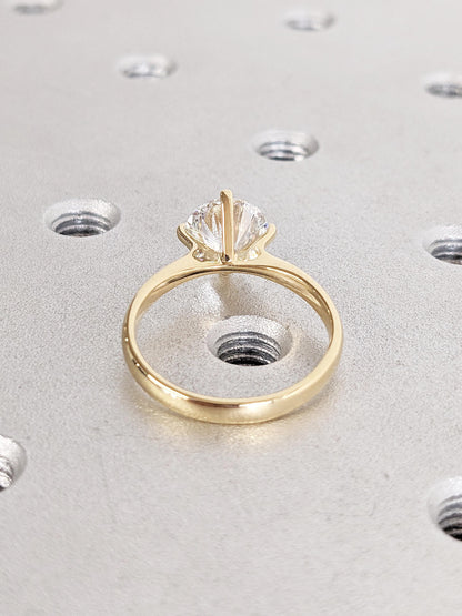 1.2 CT Round Solitaire Moissanite Engagement Ring