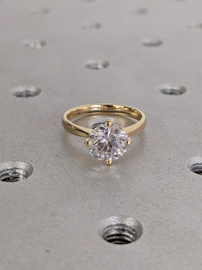 1.2 CT Round Solitaire Moissanite Engagement Ring