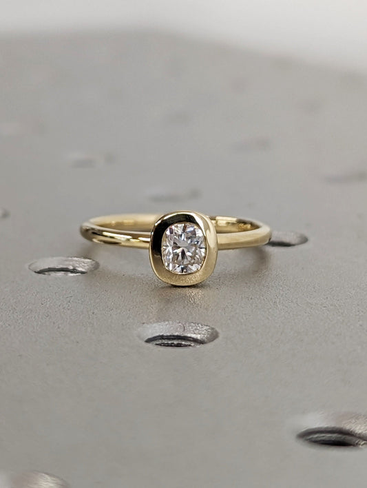 1.2 CT Round Solitaire Moissanite Engagement Ring