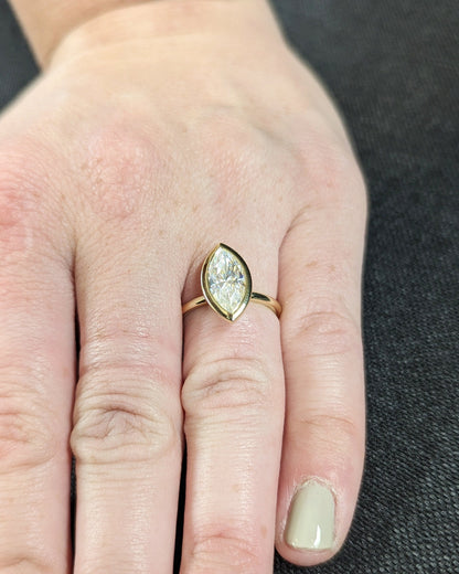 1.2 CT Round Solitaire Moissanite Engagement Ring