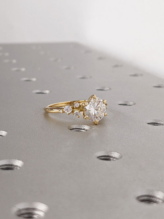 1.2 CT Round Solitaire Moissanite Engagement Ring