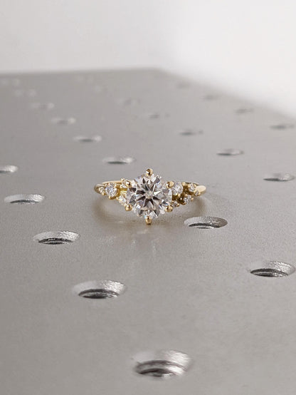 1.2 CT Round Solitaire Moissanite Engagement Ring