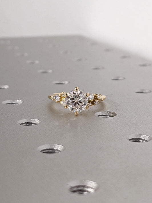 1.2 CT Round Solitaire Moissanite Engagement Ring