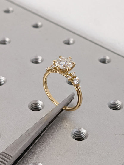 1.2 CT Round Solitaire Moissanite Engagement Ring