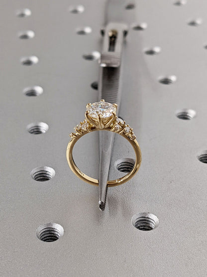 1.2 CT Round Solitaire Moissanite Engagement Ring