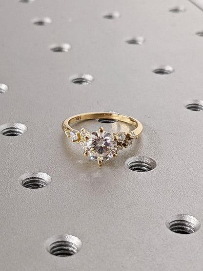 1.2 CT Round Solitaire Moissanite Engagement Ring