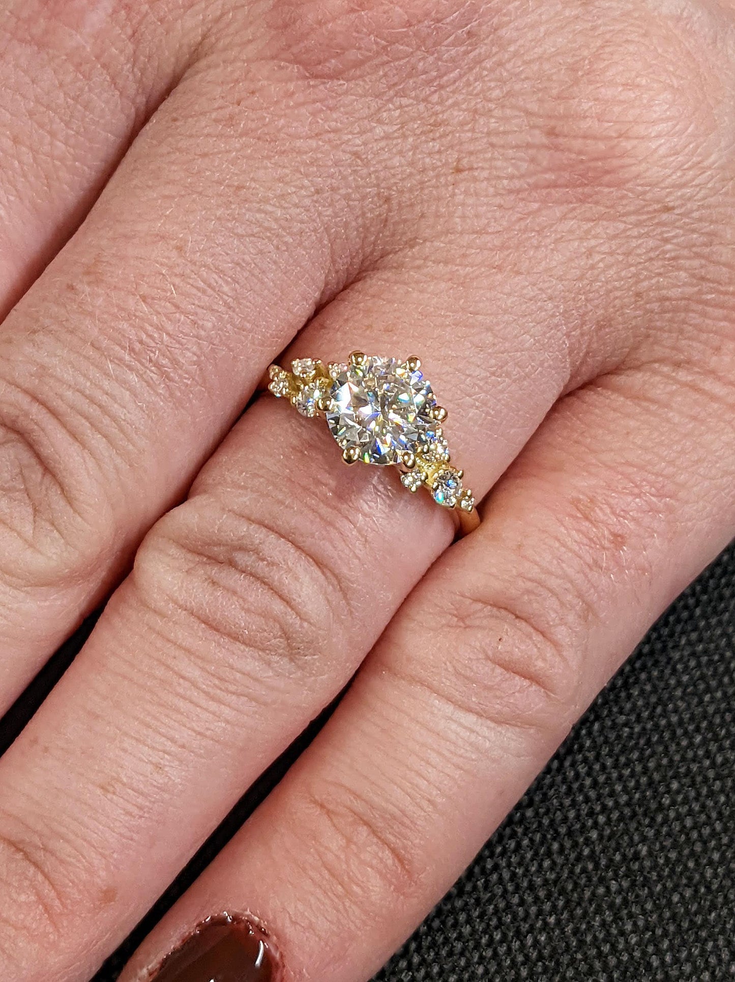 1.2 CT Round Solitaire Moissanite Engagement Ring