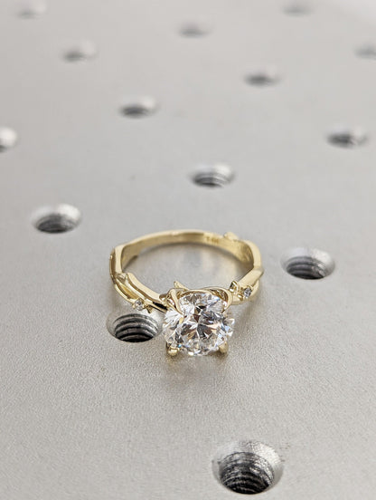 1.2 CT Round Solitaire Moissanite Engagement Ring