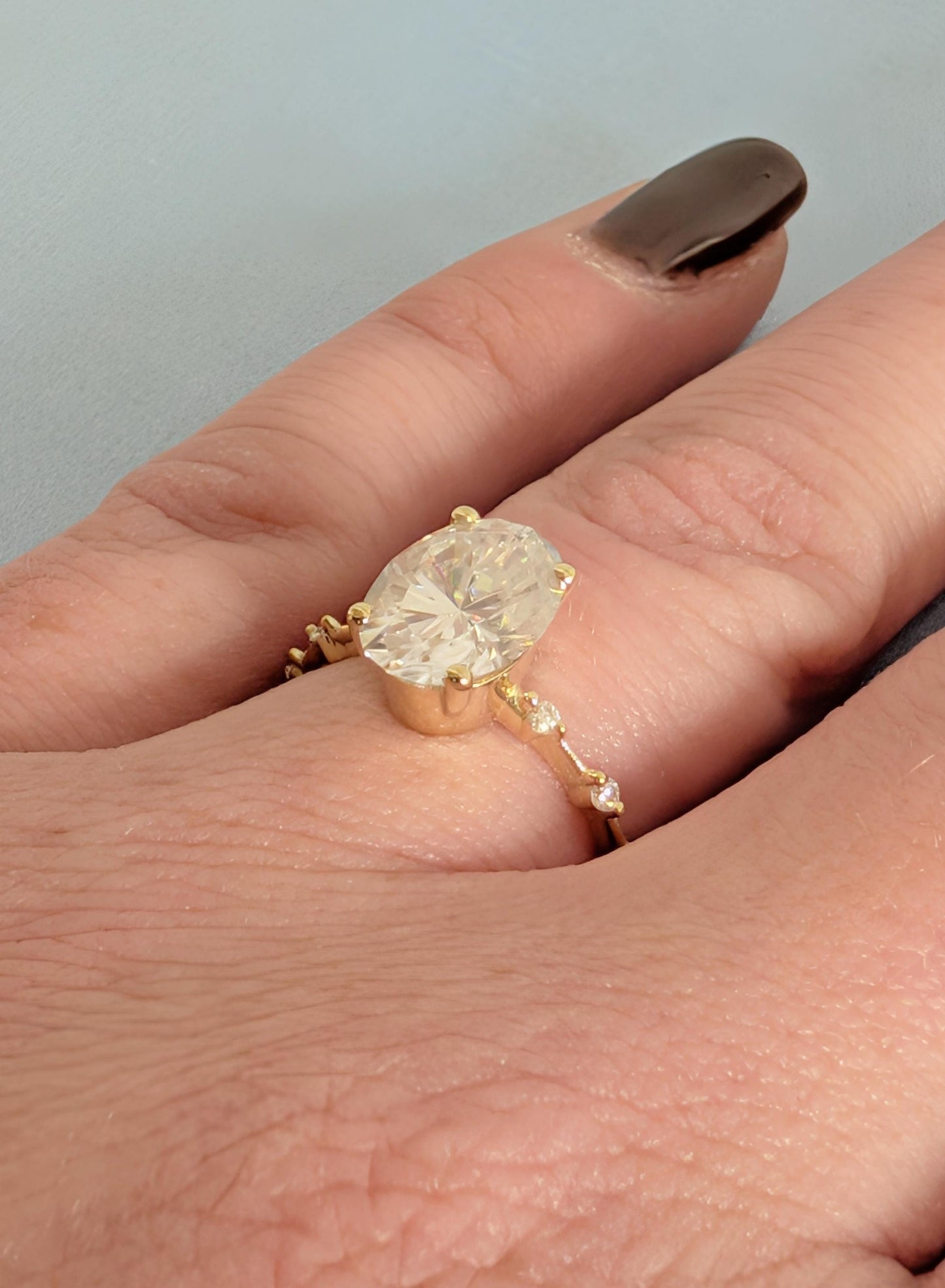 1.2 CT Round Solitaire Moissanite Engagement Ring