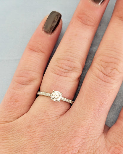 1.2 CT Round Solitaire Moissanite Engagement Ring