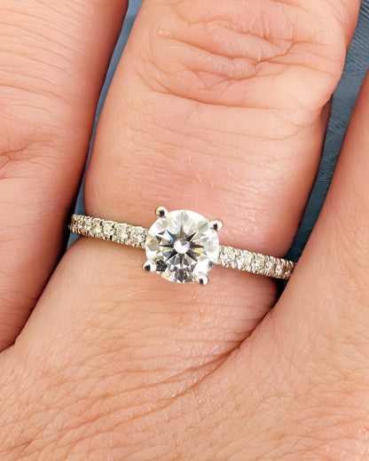 1.2 CT Round Solitaire Moissanite Engagement Ring