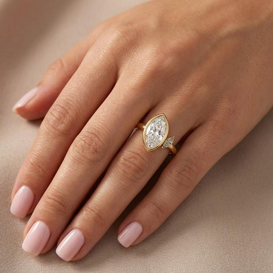 1.5 CT Marquise Toi Et Moi Moissanite Engagement Ring