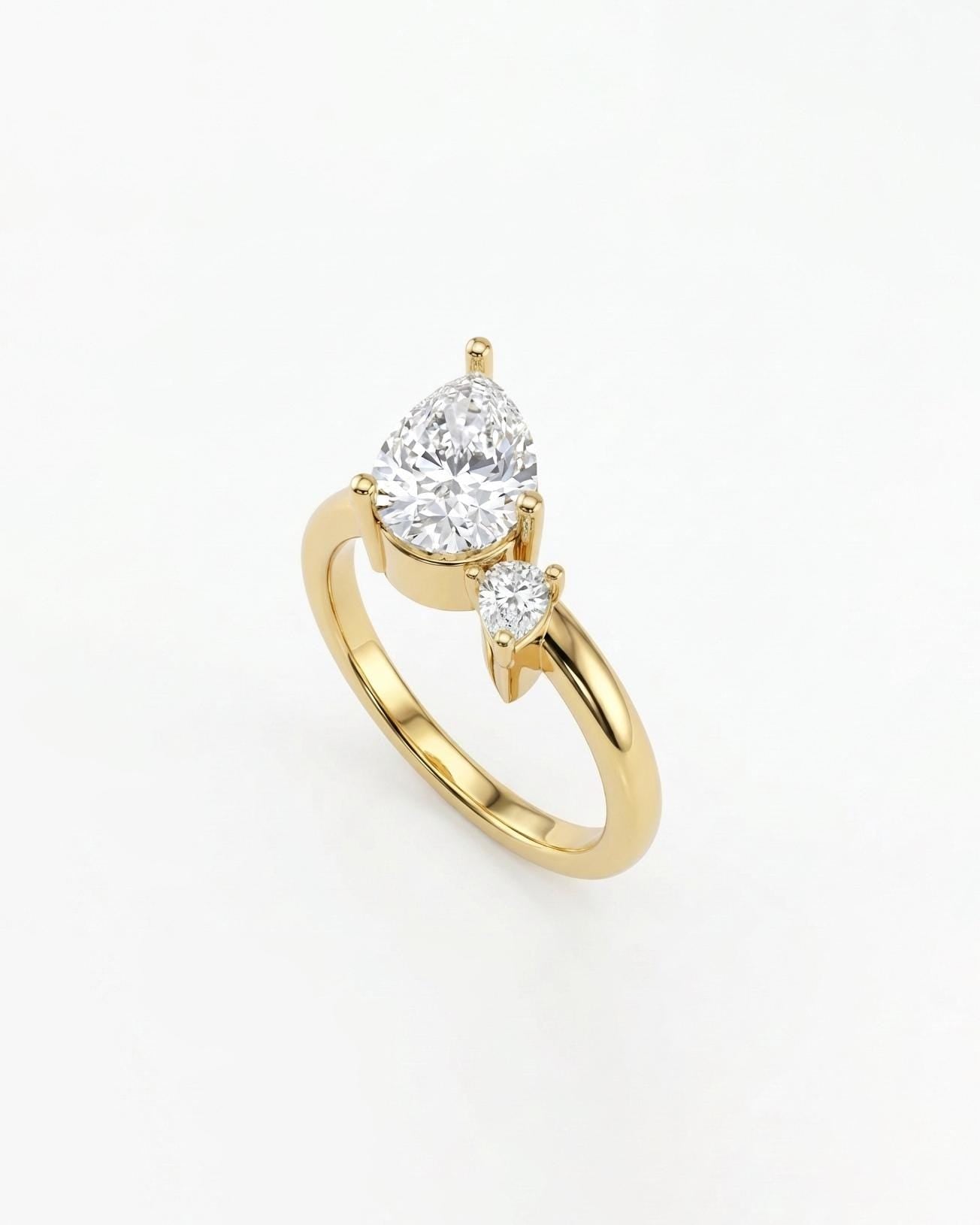 1.2 CT Round Solitaire Moissanite Engagement Ring