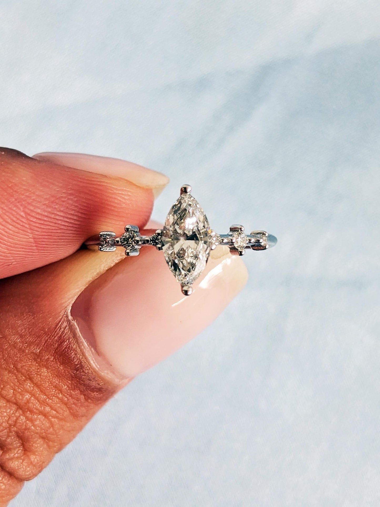 1.2 CT Round Solitaire Moissanite Engagement Ring