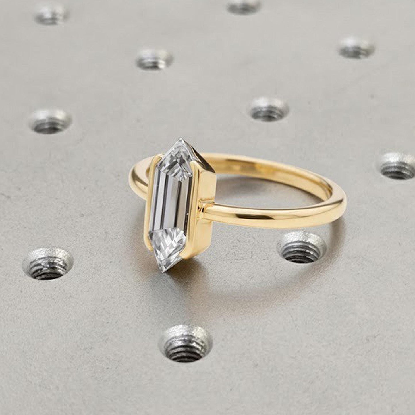 1.2 CT Round Solitaire Moissanite Engagement Ring
