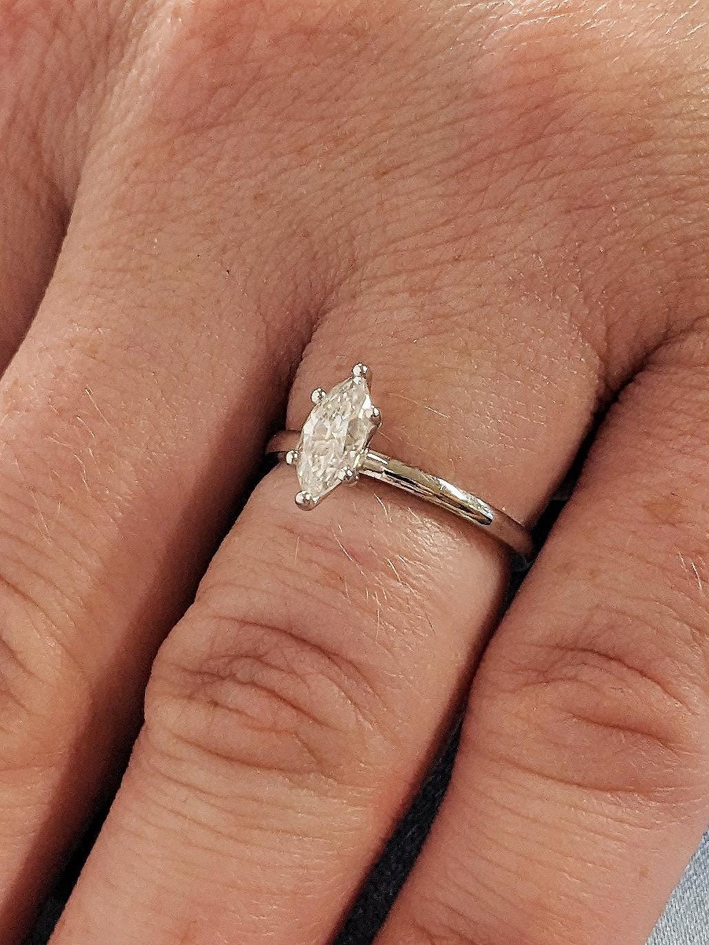 1.2 CT Round Solitaire Moissanite Engagement Ring