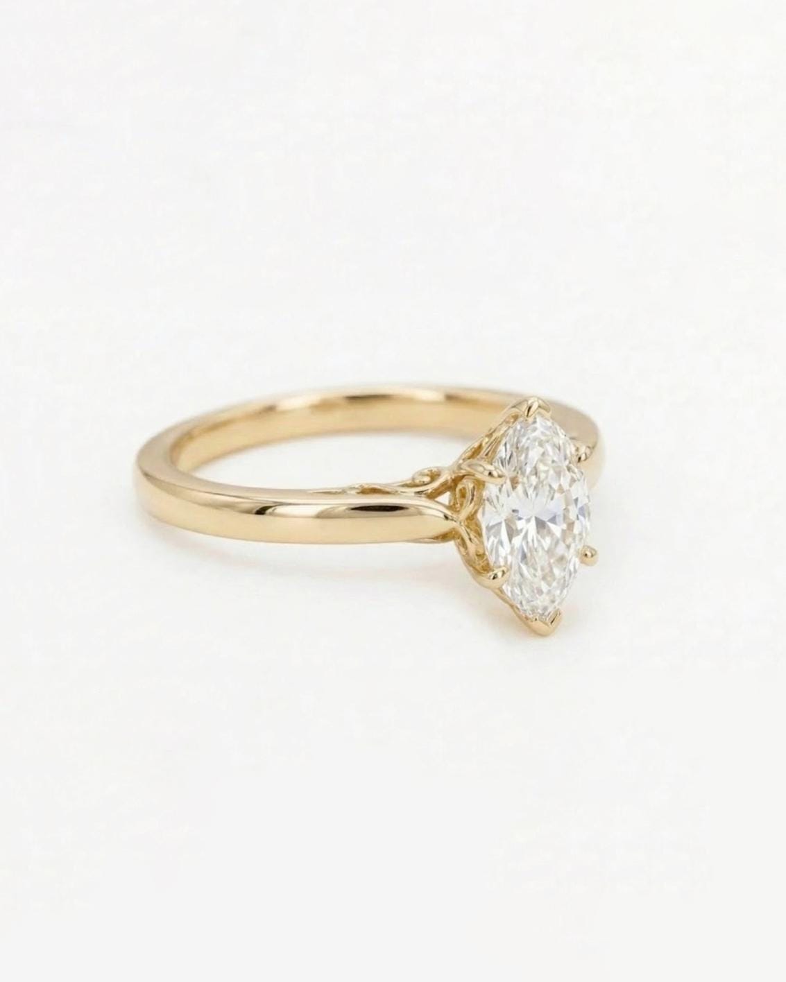 1.2 CT Round Solitaire Moissanite Engagement Ring