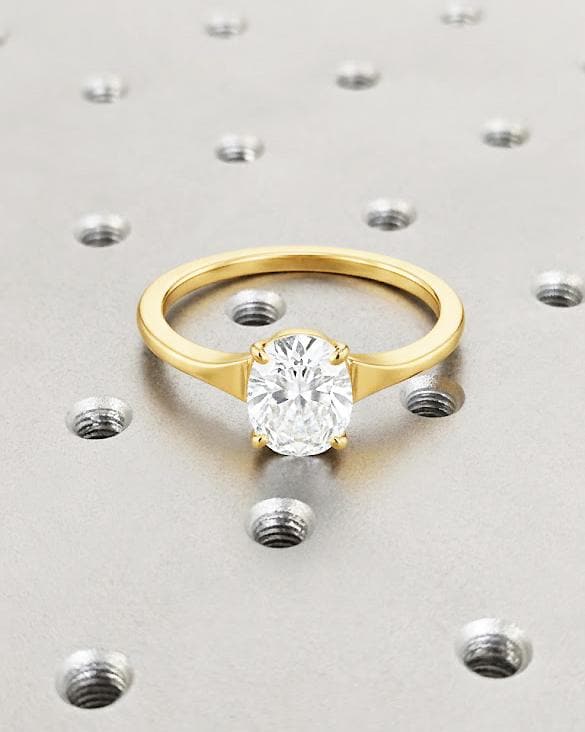 1.2 CT Round Solitaire Moissanite Engagement Ring