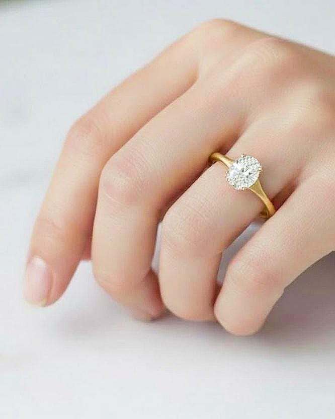1.2 CT Round Solitaire Moissanite Engagement Ring