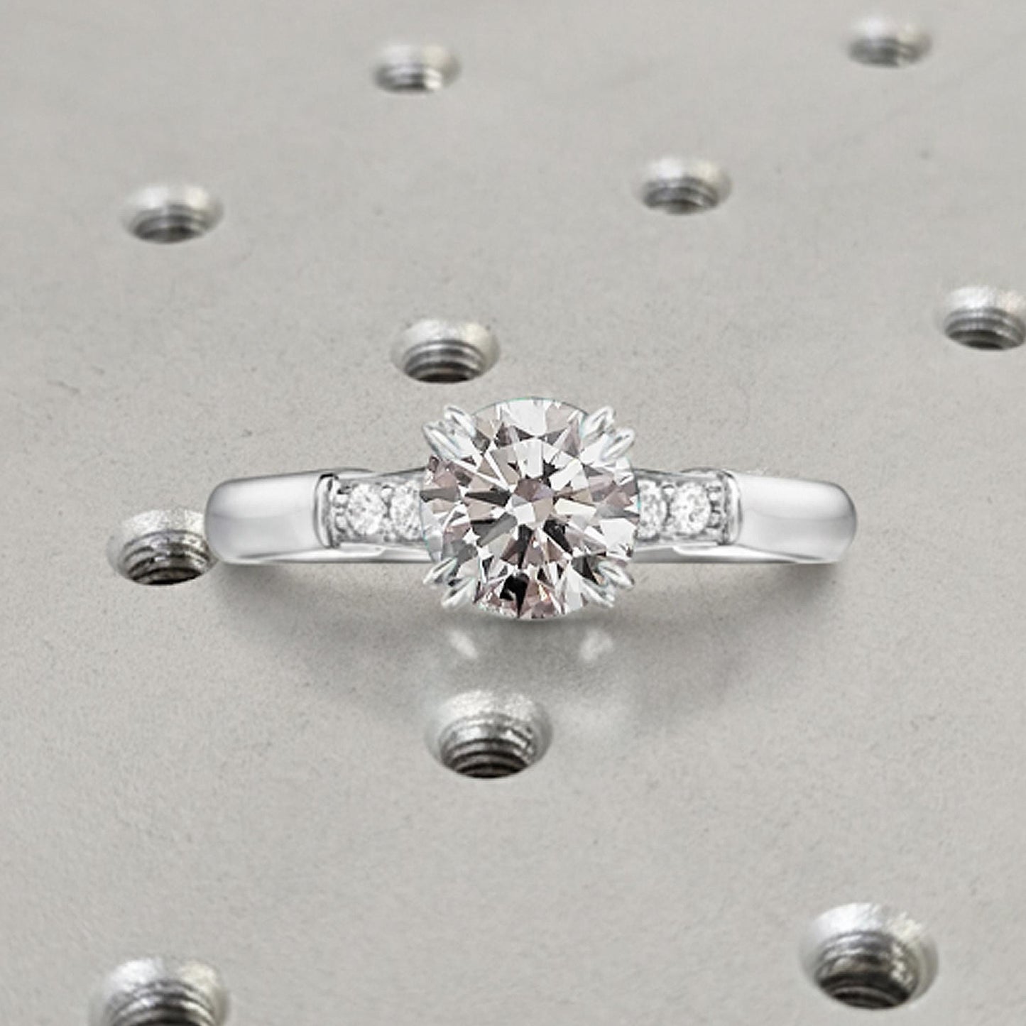 1.2 CT Round Solitaire Moissanite Engagement Ring