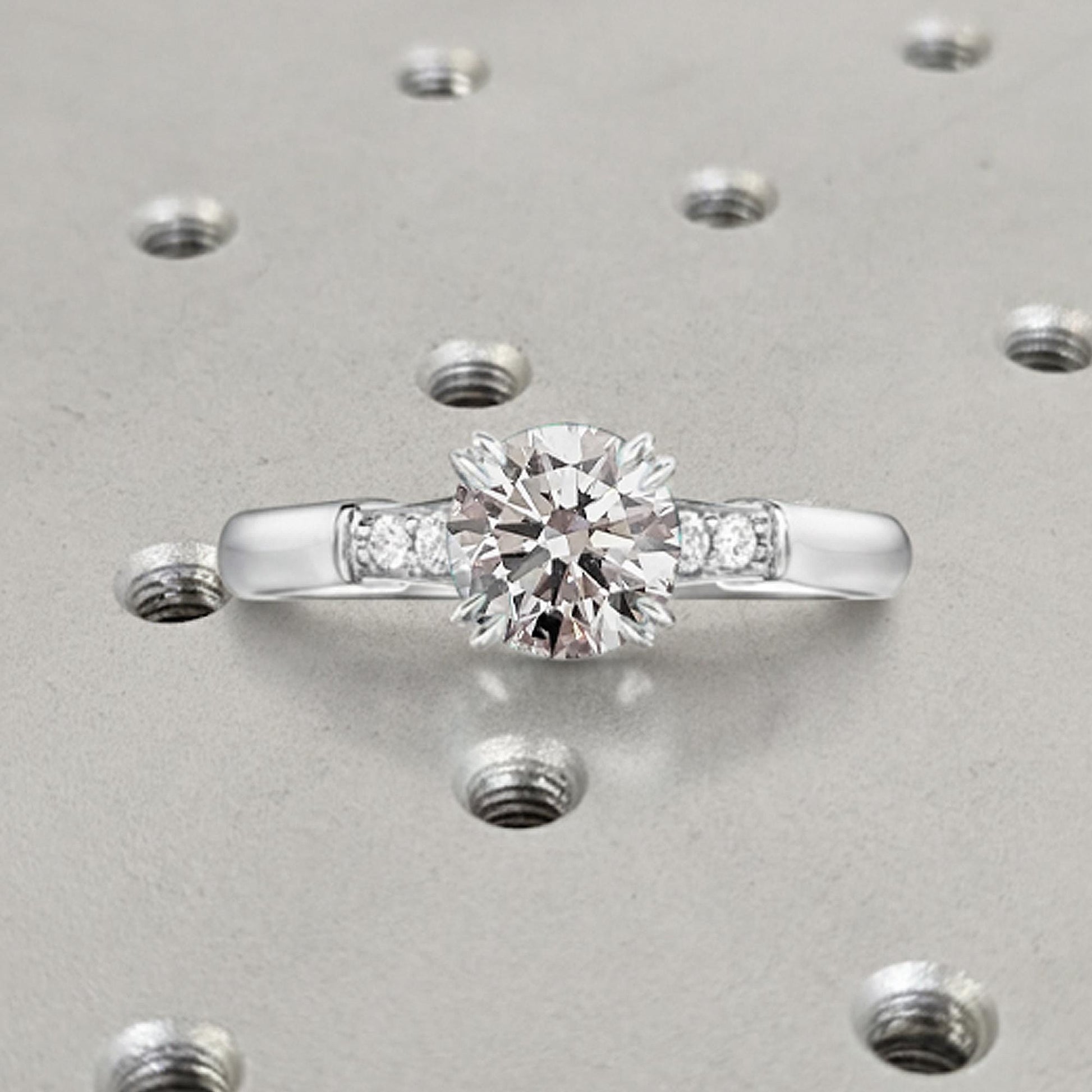 1.2 CT Round Solitaire Moissanite Engagement Ring
