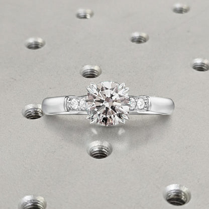 1.2 CT Round Solitaire Moissanite Engagement Ring