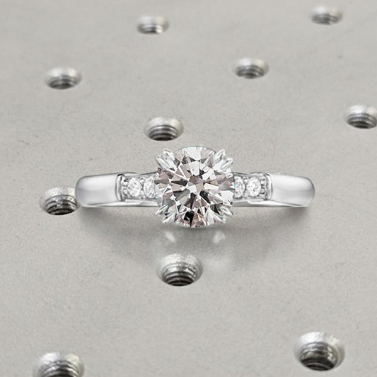 1.2 CT Round Solitaire Moissanite Engagement Ring
