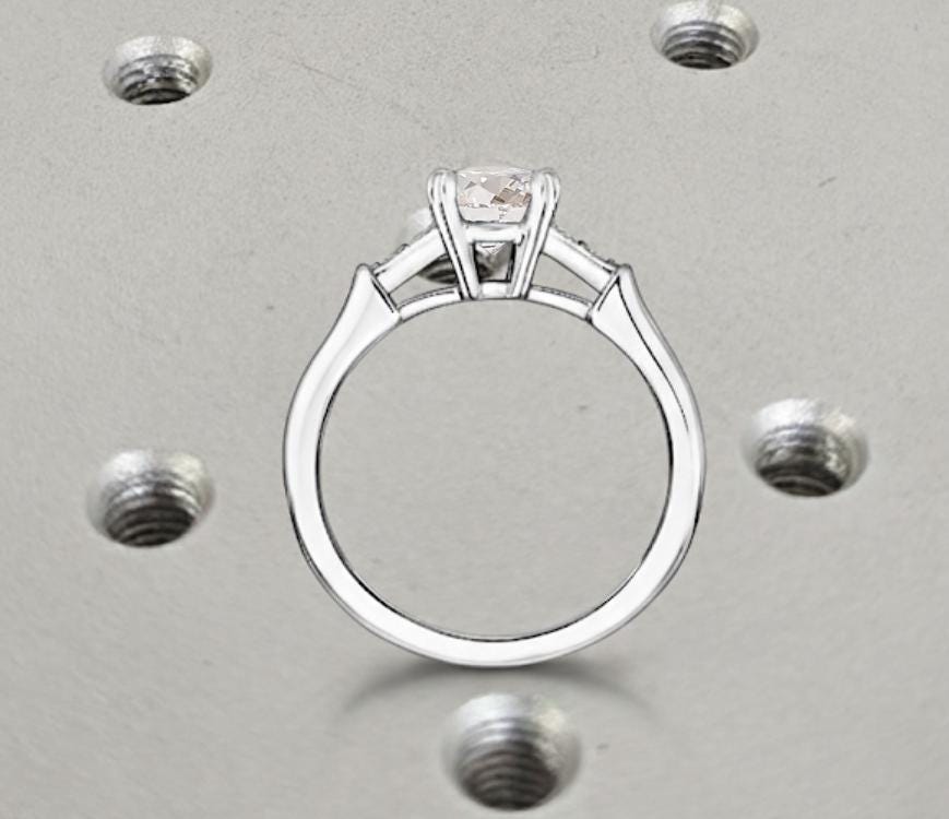1.2 CT Round Solitaire Moissanite Engagement Ring