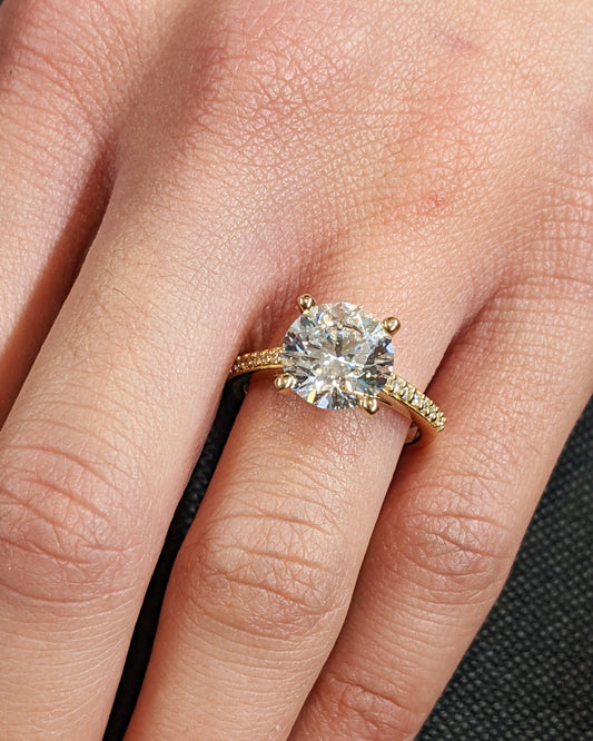 1.2 CT Round Solitaire Moissanite Engagement Ring