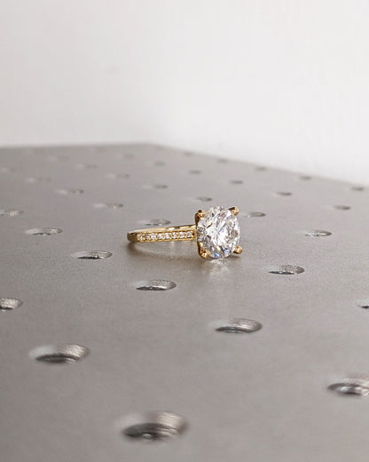 1.2 CT Round Solitaire Moissanite Engagement Ring