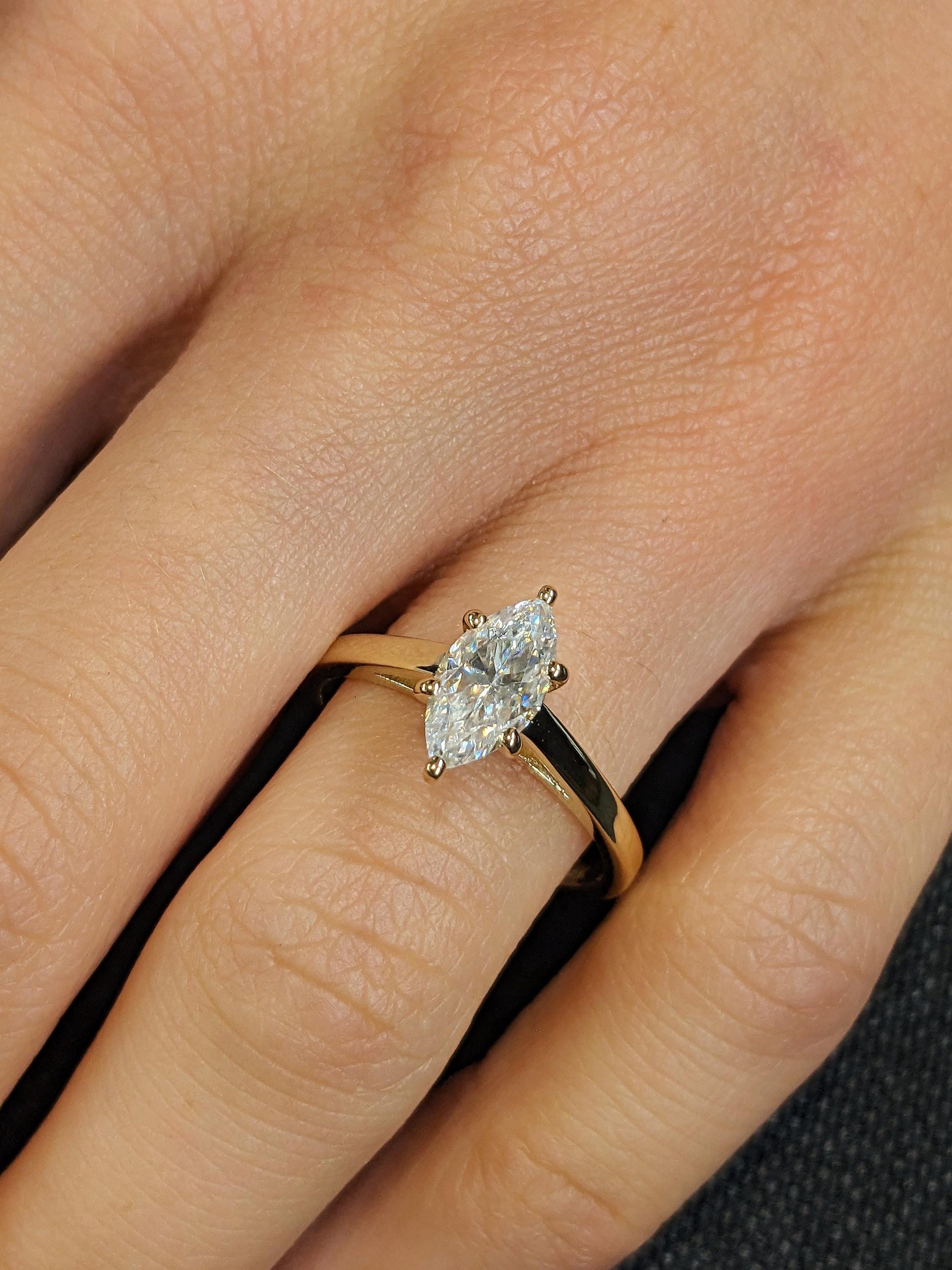 1.2 CT Round Solitaire Moissanite Engagement Ring