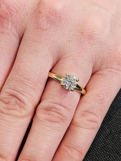 1.2 CT Round Solitaire Moissanite Engagement Ring