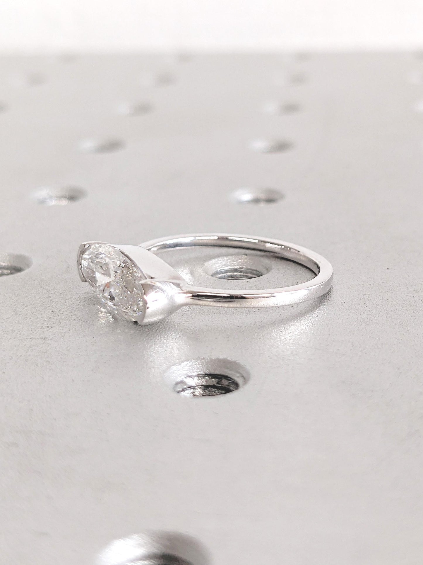 1.2 CT Round Solitaire Moissanite Engagement Ring