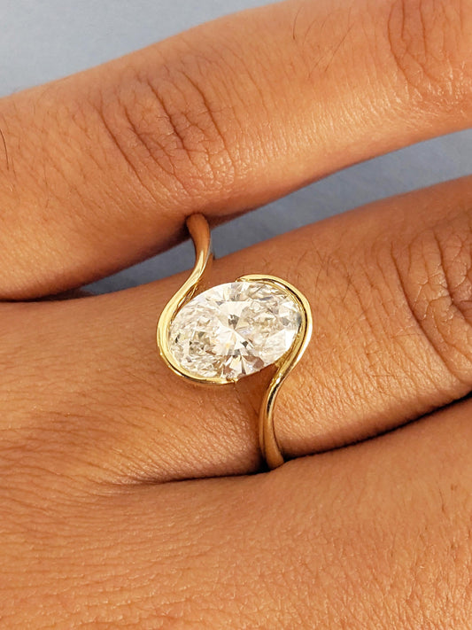 1.2 CT Round Solitaire Moissanite Engagement Ring