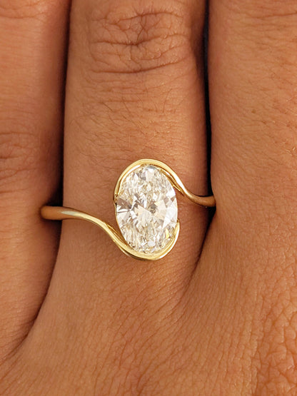 1.2 CT Round Solitaire Moissanite Engagement Ring