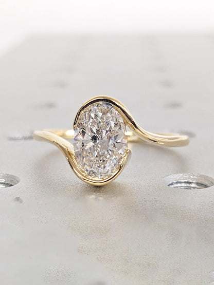 1.2 CT Round Solitaire Moissanite Engagement Ring