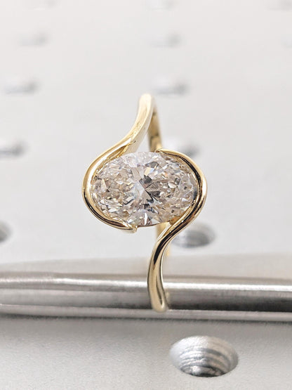 1.2 CT Round Solitaire Moissanite Engagement Ring