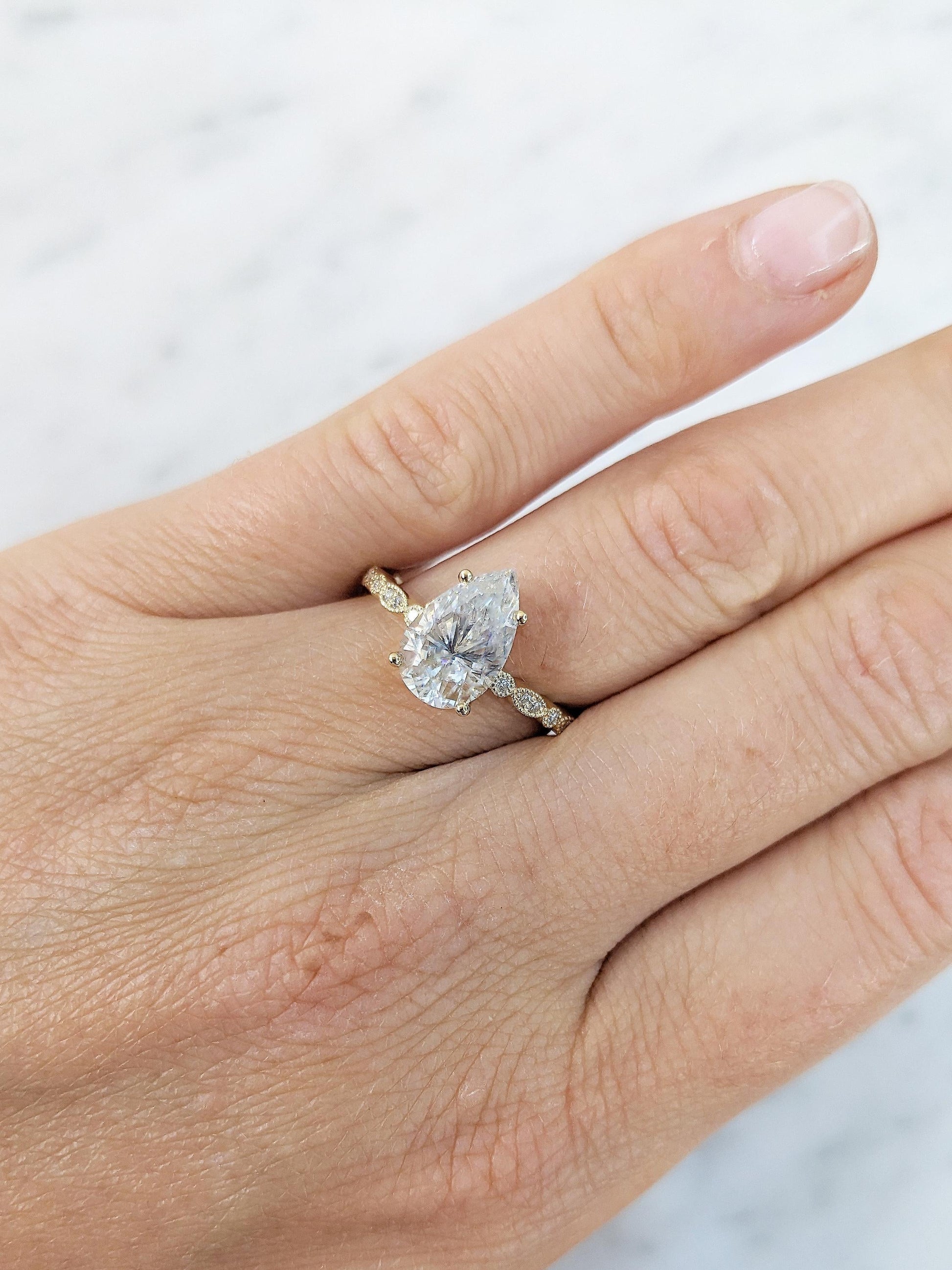 1.2 CT Round Solitaire Moissanite Engagement Ring