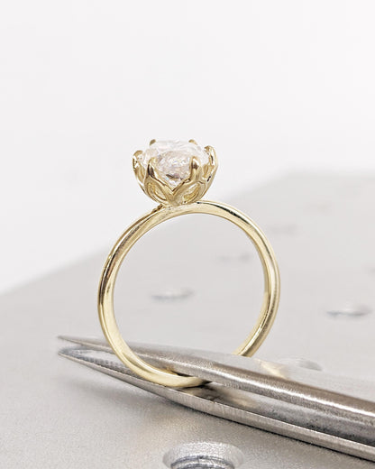 1.2 CT Round Solitaire Moissanite Engagement Ring