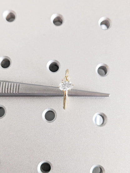 1.2 CT Round Solitaire Moissanite Engagement Ring